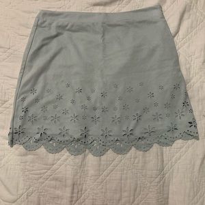 Baby blue skirt with flower design